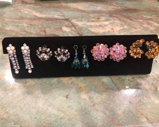 Vintage Crystal Earrings, chandelier, cluster, drops