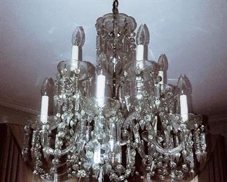 Gorgeous cut lead crystal Pair of Parlor Chandeliers