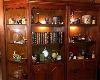 Bookcase is in three sections