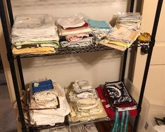 Embroidered linens, napkins, table cloths, etc