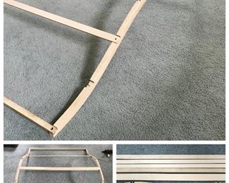 Vintage wood hinged bed canopy frame