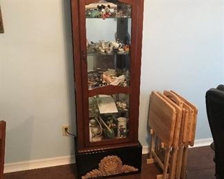 Wood curio cabinet