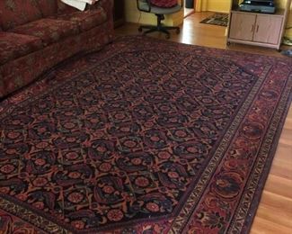 Oriental rug in family room. 