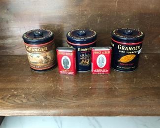 Old tobacco tins. 