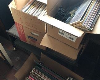 Boxes of records, albums
