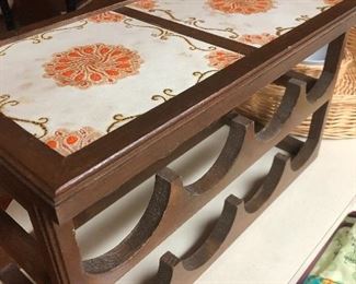 Wine holder with tile top