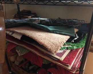 Seasonal door mats, dining linens