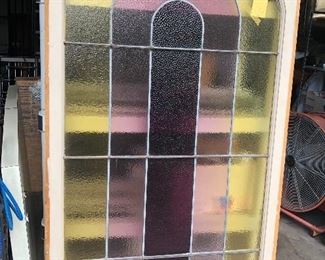 Old stained glass hand crafted door.