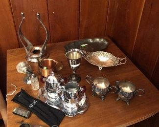 Silver plate serving pieces