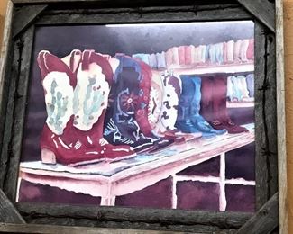 Original western boots watercolor