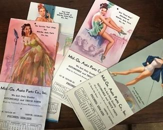 Vintage pinup girl calendars