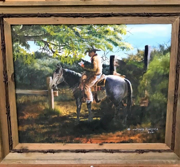 Original framed and signed painting by Anthony Hinojosa