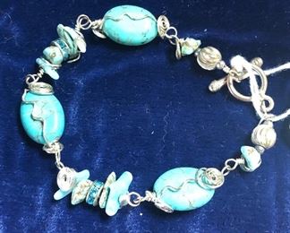 Handmade Sterling & Turquoise Bracelet