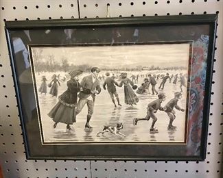 Vintage Black & White Skaters by A.B. Frost 
