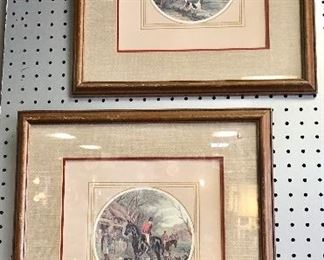 2 Framed Vintage Equestrian Prints