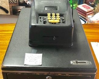 Antique REMINGTON RAND Adding Machine & REMINGTON Cash Drawer