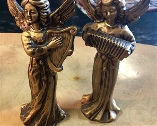 7" Tall Gold Vintage Angels