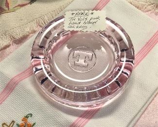 RARE Pink Glass Univ of Tennessee Ashtray