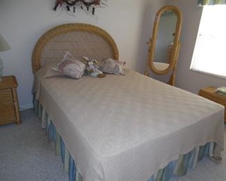 Queen size, Natural Wicker Headboard