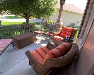 Outdoor Wicker and Wrought Iron Patio Furniture