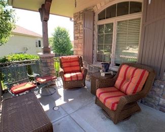 Outdoor Wicker and Wrought Iron Patio Furniture