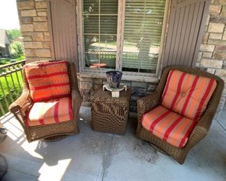 Outdoor Wicker and Wrought Iron Patio Furniture