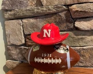 Ezra Brooks 1971 Go Big Red Nebraska Decanter