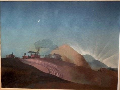 DALE NICHOLS 1949 "Early Risers" Oil on Canvas - 30" x 40"