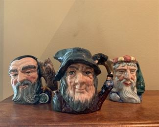 Royal Doulton 1960’s Toby Mugs - Rip Van Winkle, Merlin, and Neptune