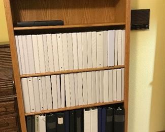 oak book case-note books