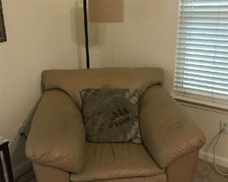 Leather Chair with Lamp