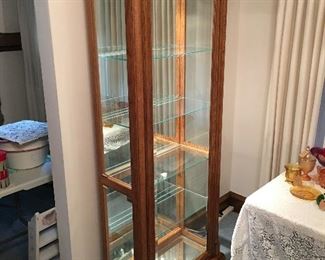 Wood/Glass Curio Display Cabinet 32x75x15 