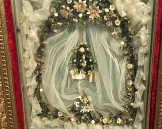Victorian Wedding Headdress and Flowers (framed) 
