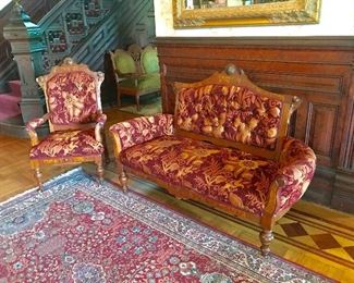 Antique settee and chair