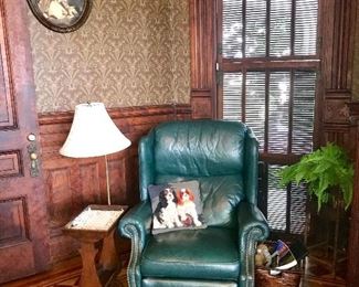 Leather wingback recliner - one of pair