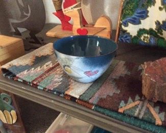 MCM enameled bowl