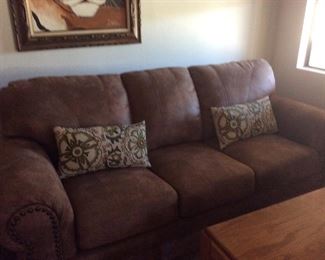 Beigy Brown overstuffed sofa