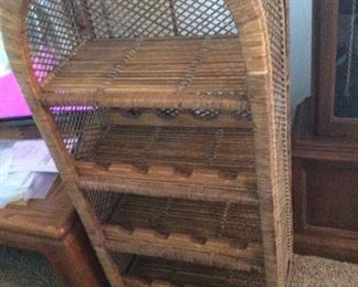 Wicker wine holder