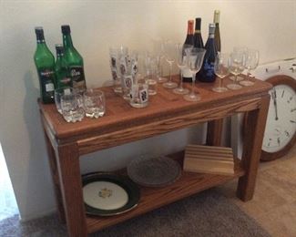 Console table, barware