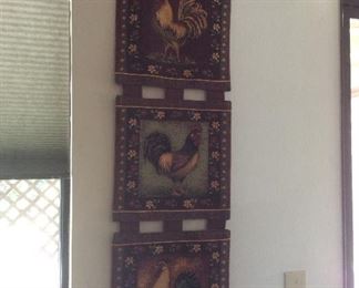 Rooster fabric wall hanging