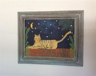 Cat painting, Laurel Burch style