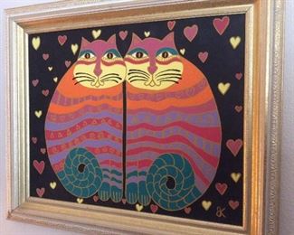 Laurel Burch style cat painting