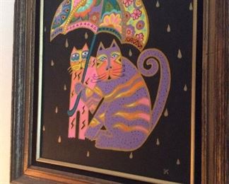 Laurel Burch style cat painting