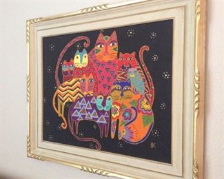 Laurel Burch style cat painting