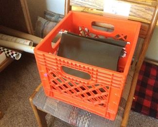 Orange file crate