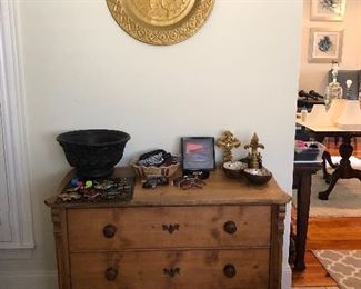Antique 3-drawer pine dresser