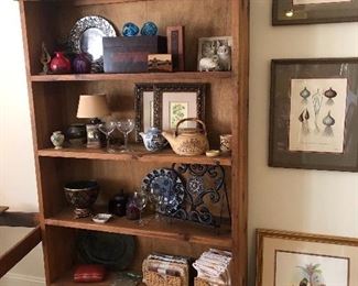 Large pine bookcase with storage