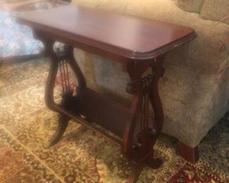 Harp side end table