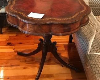 Leather top antique table