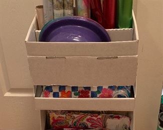 Paper roll storage, bows, etc.